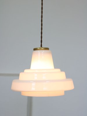 Mid-Century Italian Brass and Opaline Pendant Lamp-HGJ-1251419