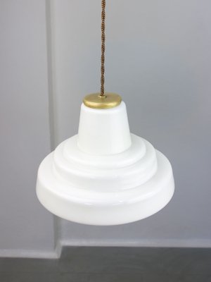 Mid-Century Italian Brass and Opaline Pendant Lamp-HGJ-1251419