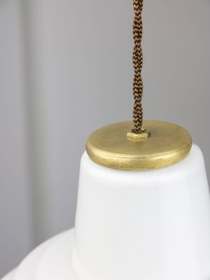 Mid-Century Italian Brass and Opaline Pendant Lamp-HGJ-1251419