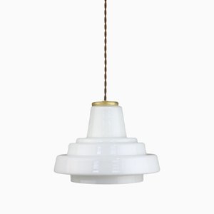 Mid-Century Italian Brass and Opaline Pendant Lamp-HGJ-1251419