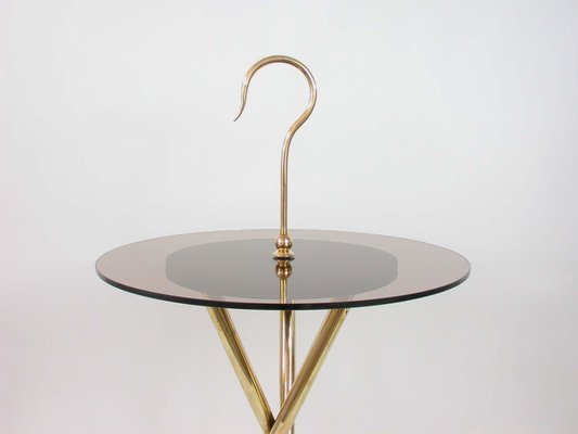 Mid-Century Italian Brass and Tinted Glass Occasional Table, 1950s-OE-897931