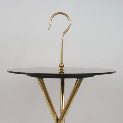 Mid-Century Italian Brass and Tinted Glass Occasional Table, 1950s-OE-897931