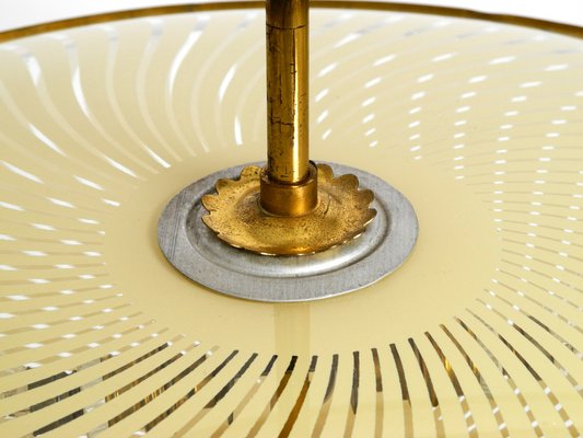 Mid-Century Italian Brass Ceiling Lamp with Double Glass Lampshade-RR-1264593