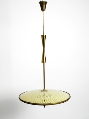 Mid-Century Italian Brass Ceiling Lamp with Double Glass Lampshade-RR-1264593