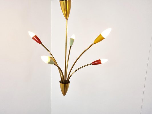 Mid-Century Italian Brass Chandelier, 1960s-IRH-1264868