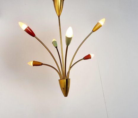 Mid-Century Italian Brass Chandelier, 1960s-IRH-1264868