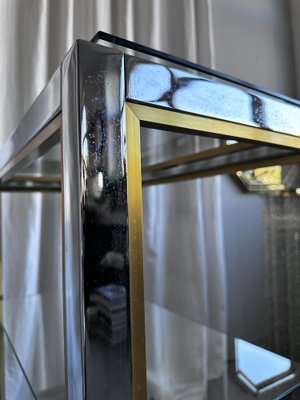 Mid-Century Italian Brass, Chrome and Glass Display Cabinet Shelf attributed to Renato Zevi, 1970s-NOT-2041273