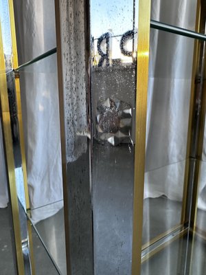 Mid-Century Italian Brass, Chrome and Glass Display Cabinet Shelf attributed to Renato Zevi, 1970s-NOT-2041273