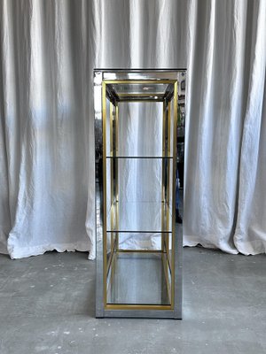 Mid-Century Italian Brass, Chrome and Glass Display Cabinet Shelf attributed to Renato Zevi, 1970s-NOT-2041273