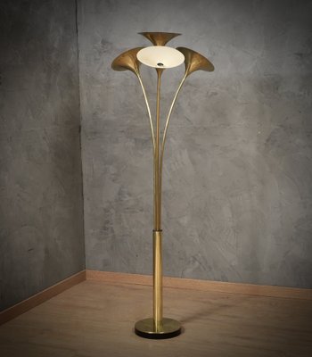 Mid-Century Italian Brass Floor Lamp, 1970s-UH-1819496