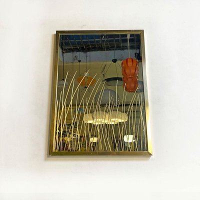 Mid-Century Italian Brass Frame Mirror from Crystal Art, 1950s-GDD-1110883