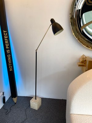 Mid-Century Italian Brass & Lacquered Metal Floor Lamp from Stilnovo, 1950s-FUE-919789