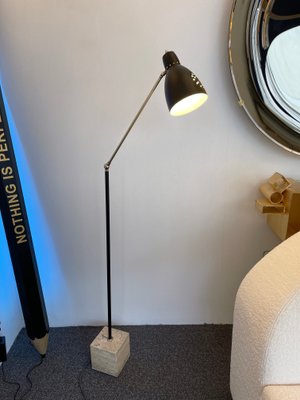 Mid-Century Italian Brass & Lacquered Metal Floor Lamp from Stilnovo, 1950s-FUE-919789