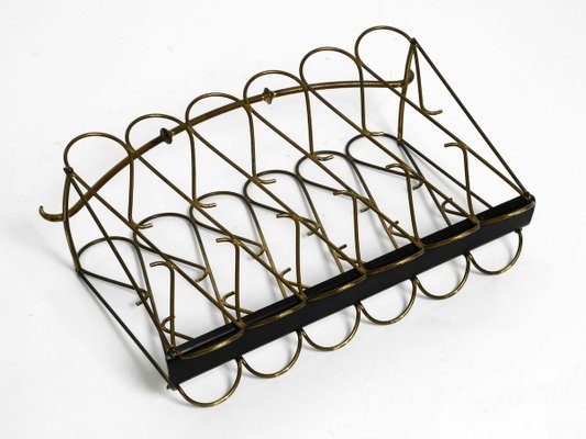 Mid-Century Italian Brass Magazine Rack, 1950s-RR-737060