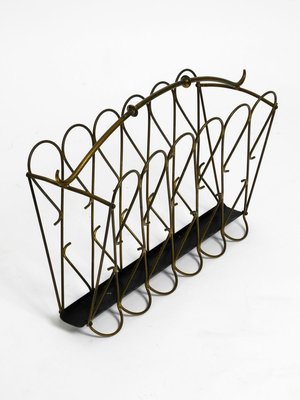 Mid-Century Italian Brass Magazine Rack, 1950s-RR-737060