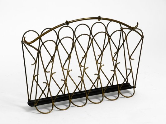 Mid-Century Italian Brass Magazine Rack, 1950s-RR-737060