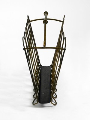 Mid-Century Italian Brass Magazine Rack, 1950s-RR-737060