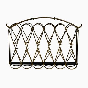 Mid-Century Italian Brass Magazine Rack, 1950s-RR-737060