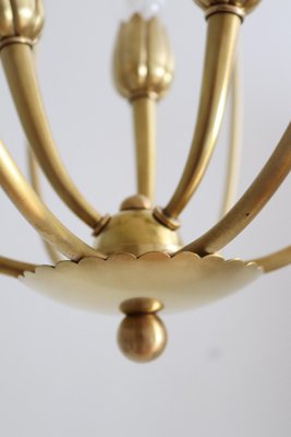 Mid-Century Italian Brass Pendant Lamp in Minimalist Style, 1950s-VNE-965989