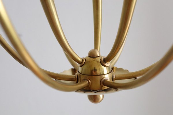 Mid-Century Italian Brass Pendant Lamp in Minimalist Style, 1950s-VNE-965989