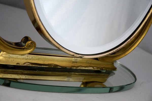 Mid-Century Italian Brass Vanity Mirror from Brusotti-IEI-805802