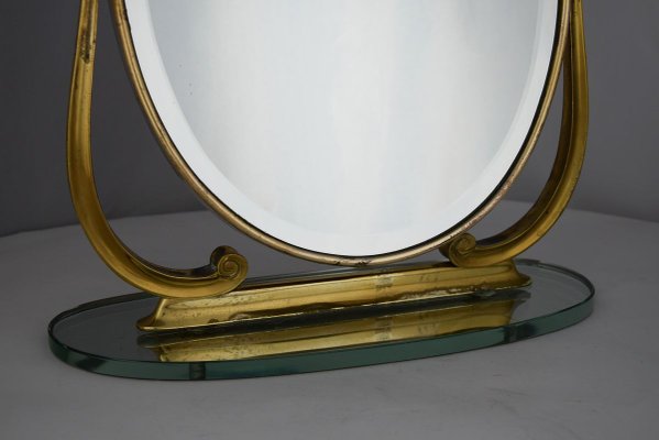 Mid-Century Italian Brass Vanity Mirror from Brusotti-IEI-805802