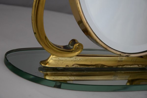 Mid-Century Italian Brass Vanity Mirror from Brusotti-IEI-805802