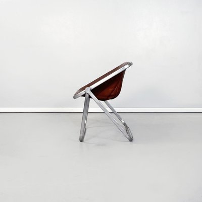 Mid-Century Italian Brown Leather Folding Chair by Giancarlo Piretti from Anonima Castelli, 1970-GDD-1179972