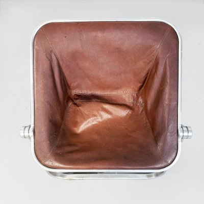 Mid-Century Italian Brown Leather Folding Chair by Giancarlo Piretti from Anonima Castelli, 1970-GDD-1179972