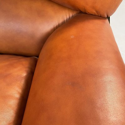 Mid-Century Italian Brown Leather Plastic Sofa Flou by Betti Habitat Ids, 1970s-GDD-1329847