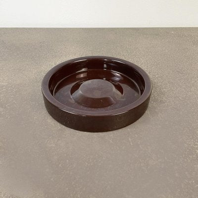 Mid-Century Italian Brown Porcelain Stoneware Ashtray by Mangiarotti Danese, 1970s-GDD-1114705