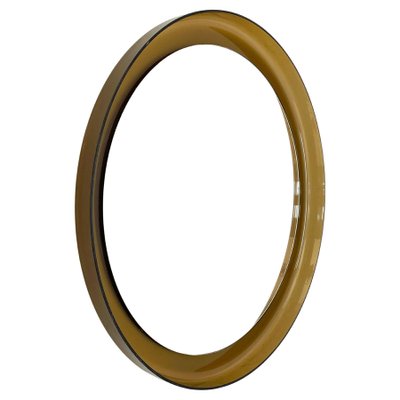 Mid-Century Italian Brown Smoked Acrylic Glass Round Wall Mirror from Guzzini, 1960s-JDR-1125483