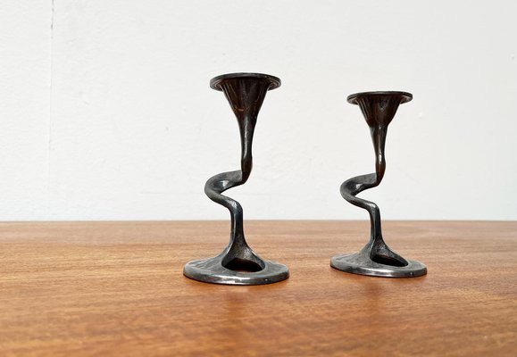 Mid-Century Italian Brutalist Amadeus Series Candleholder by Kurt Jesch for Fratelli Tonini, 1960s, Set of 2-UAH-1716292