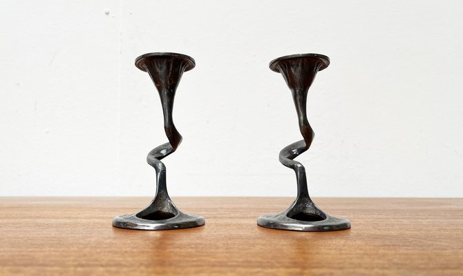 Mid-Century Italian Brutalist Amadeus Series Candleholder by Kurt Jesch for Fratelli Tonini, 1960s, Set of 2-UAH-1716292