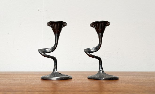 Mid-Century Italian Brutalist Amadeus Series Candleholder by Kurt Jesch for Fratelli Tonini, 1960s, Set of 2-UAH-1716292