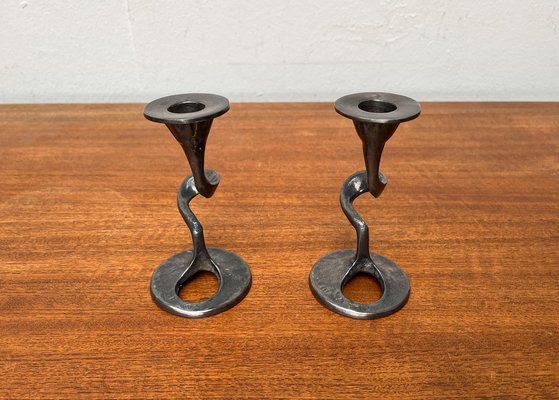 Mid-Century Italian Brutalist Amadeus Series Candleholder by Kurt Jesch for Fratelli Tonini, 1960s, Set of 2-UAH-1716292