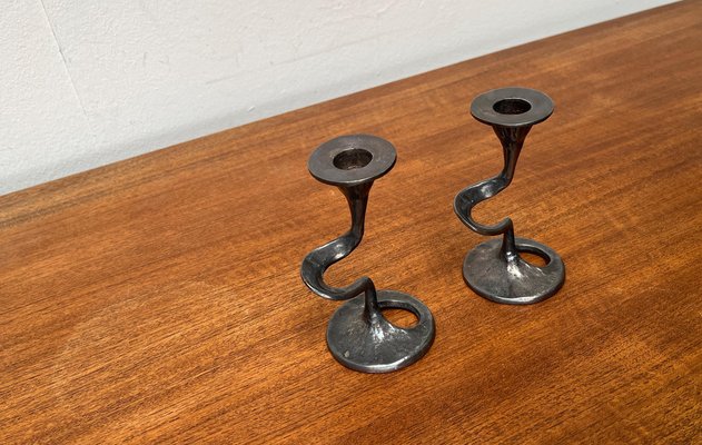 Mid-Century Italian Brutalist Amadeus Series Candleholder by Kurt Jesch for Fratelli Tonini, 1960s, Set of 2-UAH-1716292