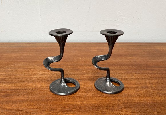 Mid-Century Italian Brutalist Amadeus Series Candleholder by Kurt Jesch for Fratelli Tonini, 1960s, Set of 2-UAH-1716292