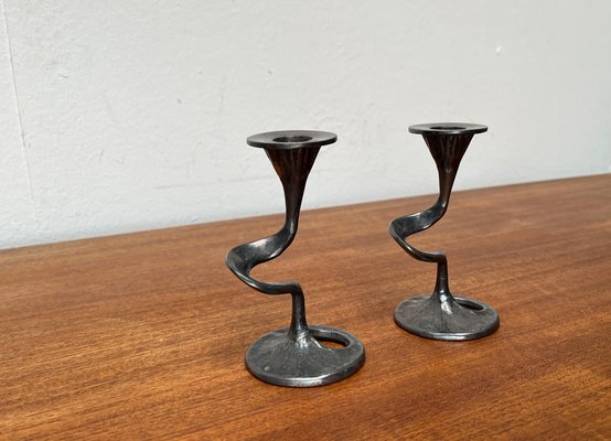 Mid-Century Italian Brutalist Amadeus Series Candleholder by Kurt Jesch for Fratelli Tonini, 1960s, Set of 2-UAH-1716292