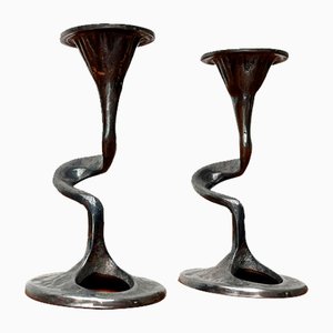 Mid-Century Italian Brutalist Amadeus Series Candleholder by Kurt Jesch for Fratelli Tonini, 1960s, Set of 2-UAH-1716292