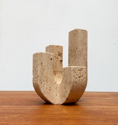 Mid-Century Italian Brutalist Travertine Candleholder by Fratelli Mannelli for Travertine Rapolano-UAH-951002