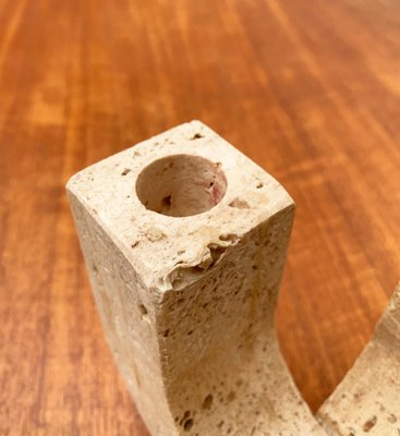 Mid-Century Italian Brutalist Travertine Candleholder by Fratelli Mannelli for Travertine Rapolano-UAH-951002