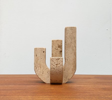 Mid-Century Italian Brutalist Travertine Candleholder by Fratelli Mannelli for Travertine Rapolano-UAH-951002