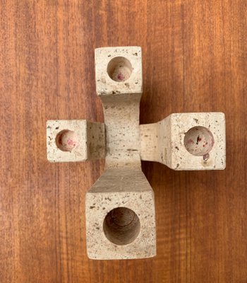 Mid-Century Italian Brutalist Travertine Candleholder by Fratelli Mannelli for Travertine Rapolano-UAH-951002