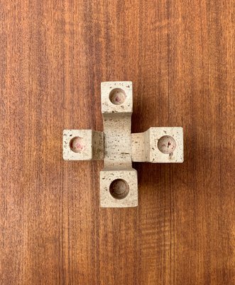 Mid-Century Italian Brutalist Travertine Candleholder by Fratelli Mannelli for Travertine Rapolano-UAH-951002