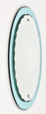 Mid-Century Italian Carved Oval Mirror from Cristal Arte, Italy, 1960s-JDR-1125600