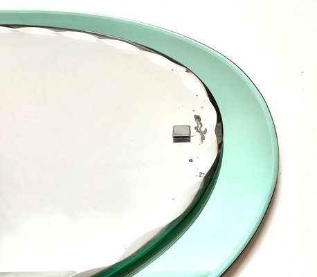 Mid-Century Italian Carved Oval Mirror from Cristal Arte, Italy, 1960s-JDR-1125600