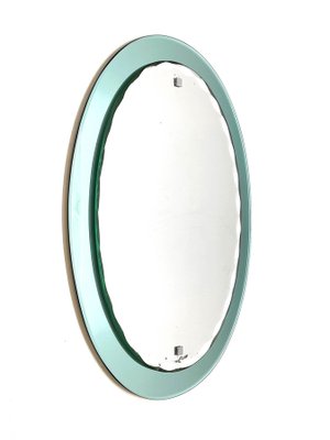 Mid-Century Italian Carved Oval Mirror from Cristal Arte, Italy, 1960s-JDR-1125600