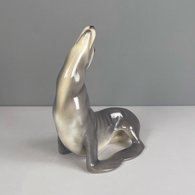 Mid-Century Italian Ceramic Sculpture of a Sea Lion by Urbano Zaccagnini, 1920s-GDD-1764106