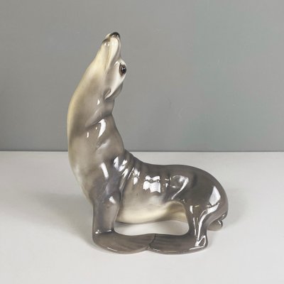 Mid-Century Italian Ceramic Sculpture of a Sea Lion by Urbano Zaccagnini, 1920s-GDD-1764106